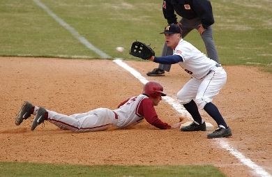 Covering first base during a pickoff attempt