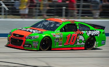 Danica Patrick driving the number 10 Go Daddy car