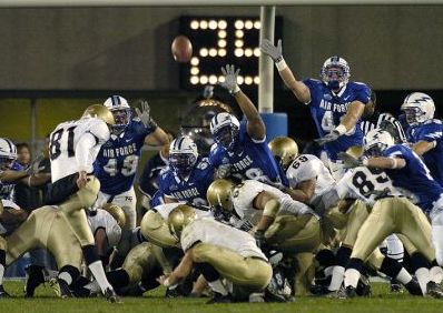 Field goal attempt in football