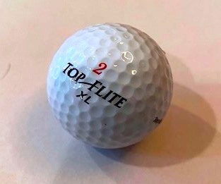 close up of a golf ball
