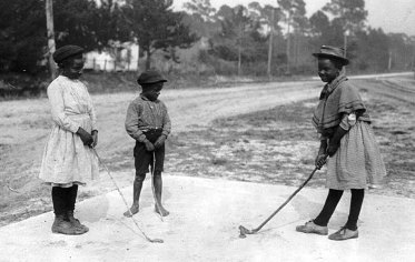 Children playing golf