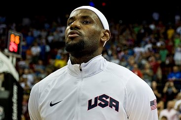 Lebron James in his USA warm ups