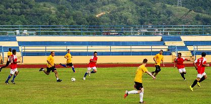 Players on the soccer field