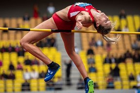 Jumper clearing the bar on the high jump