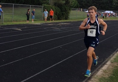 Racer running in a track meet